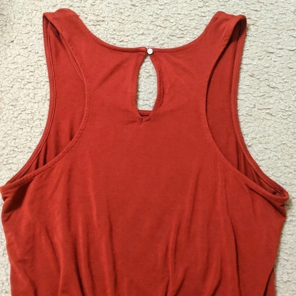 Aerie Sleeveless Romper w/ Ruched waist Color Burnt Orange Size XS/TP - Picture 5 of 6